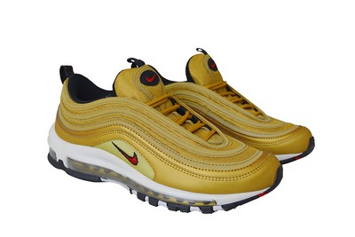 Dettagli su Uomo Nike Air Max 97 Oro Pallottola Raro 884421700 Metallizzato Oro